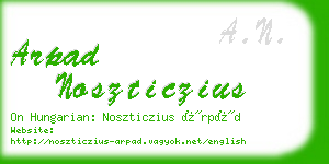 arpad noszticzius business card